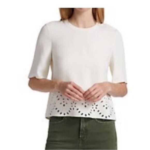 Veronica Beard NWT Laser Cut Top size 6 - Picture 1 of 6